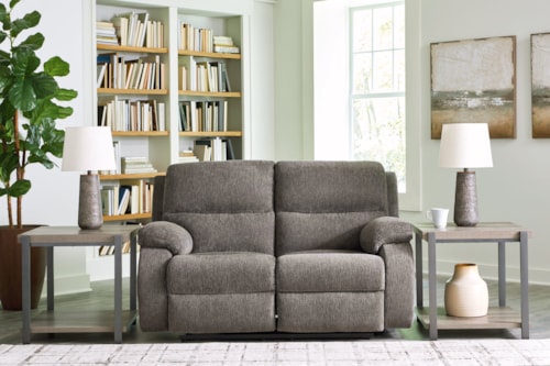 Contemporary Reclining Loveseat with Pillow Armrests