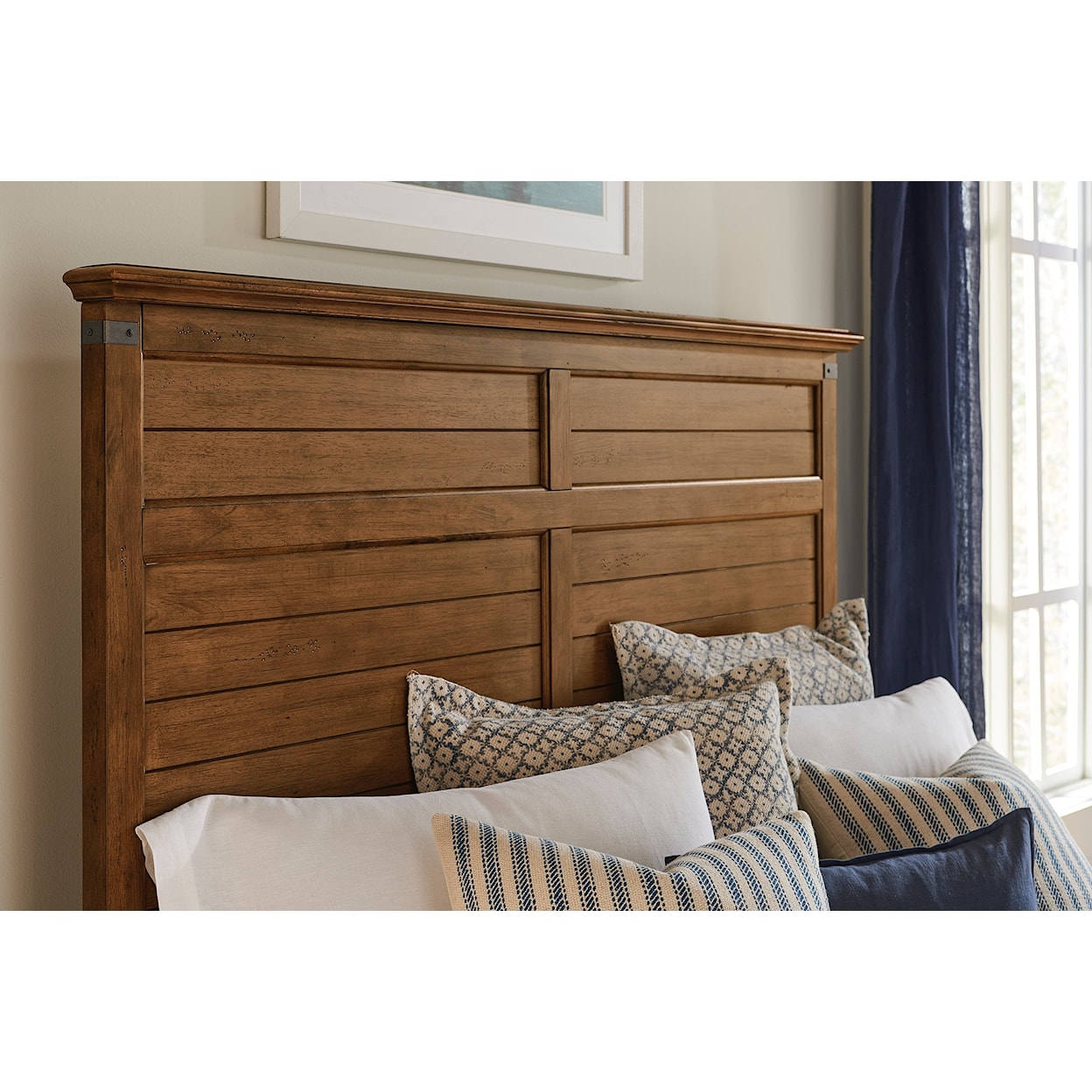 John Thomas Farmhouse Chic King Panel Bed in Bourbon