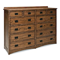 Mission 12-Drawer Dresser with Cedar Lined Bottom Panels