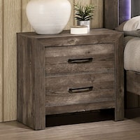 Rustic Night Stand with Two Drawers