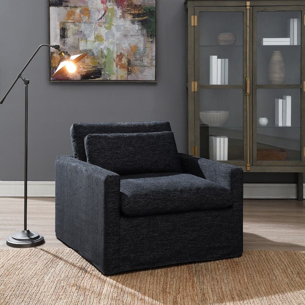 Acme Furniture Frederick Swivel Chair W/Pillow