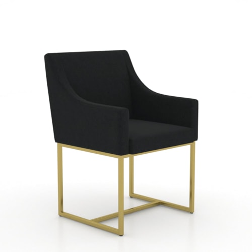 Contemporary Upholstered Chair with Gold Metal Base