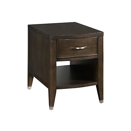 Transitional Rectangular Charging Chairside Table