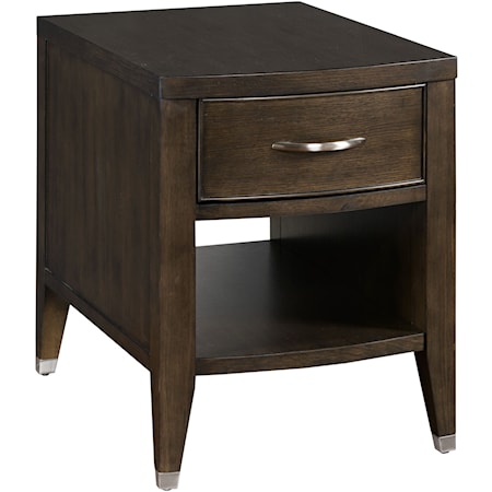 Transitional Rectangular Charging Chairside Table