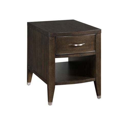 Transitional Rectangular Charging Chairside Table