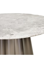 Michael Amini St. Charles Glam Round Dining Table with Pedestal Base