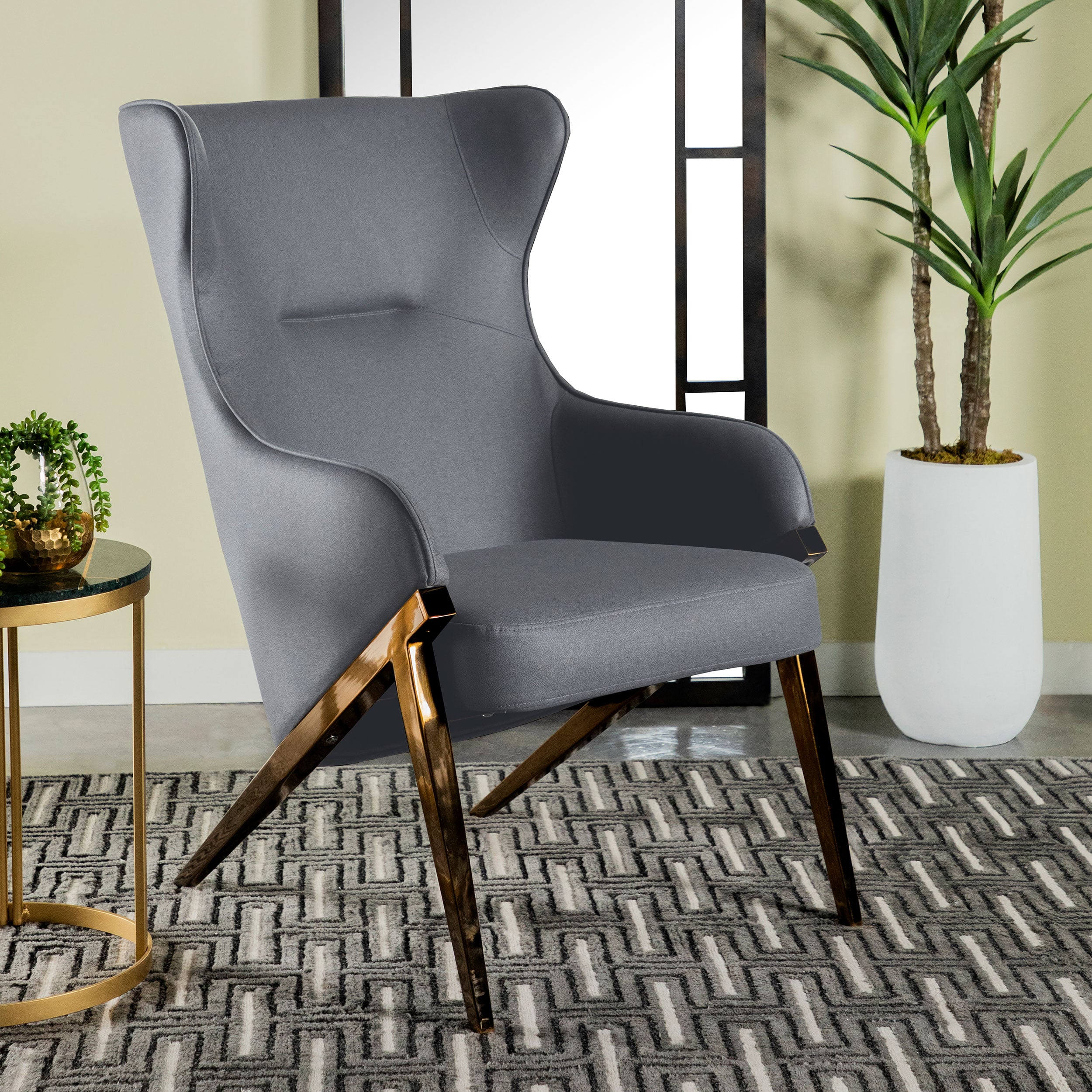 Walker high Wingback Accent Chair Slate