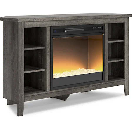 Corner TV Stand w/ Electric Fireplace