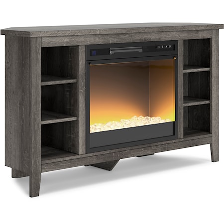 Corner TV Stand w/ Electric Fireplace