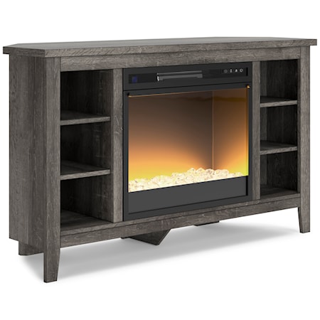 Corner TV Stand w/ Electric Fireplace