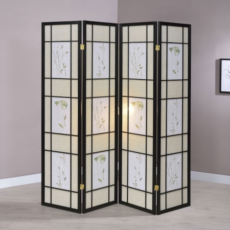 4-Panel Room Divider Folding Shoji Screen