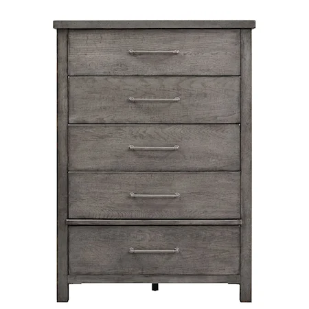 Contemporary 5-Drawer Chest with Felt Lined Top Drawer