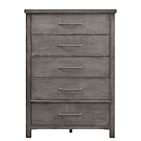 Contemporary 5-Drawer Chest with Felt Lined Top Drawer