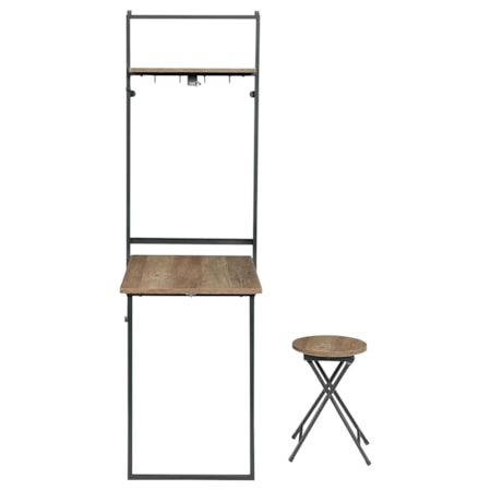 Riley Foldableboard Wall Desk w/ Stool