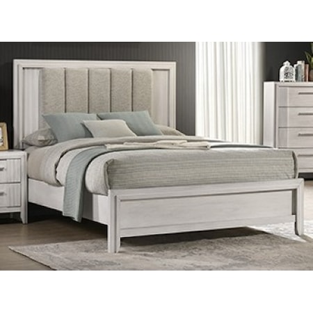 Queen Upholstered Panel Bed