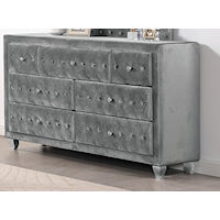 Glam Dresser with Tufting and Crystal Buttons