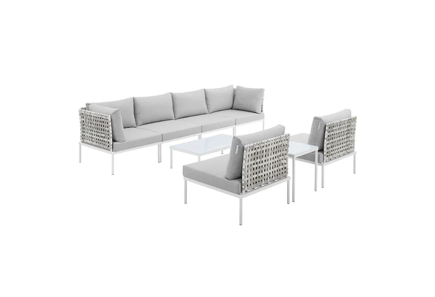 Harmony Outdoor 8-Piece Aluminum Sectional Sofa Set by Modway at Value City Furniture