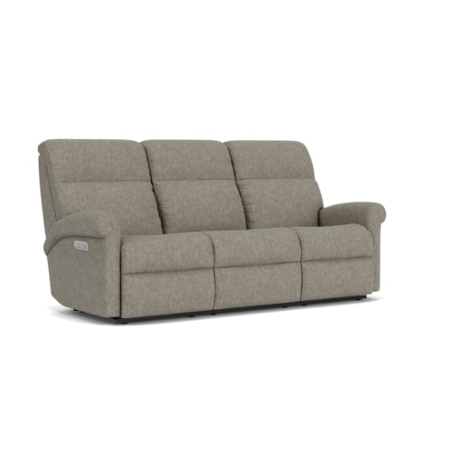 Casual Power Reclining Sofa with Power Headrests and USB Charging Ports
