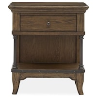 Traditional One-Drawer Open Nightstand