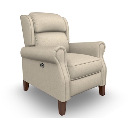 Transitional Power Tilt Headrest High Leg Recliner