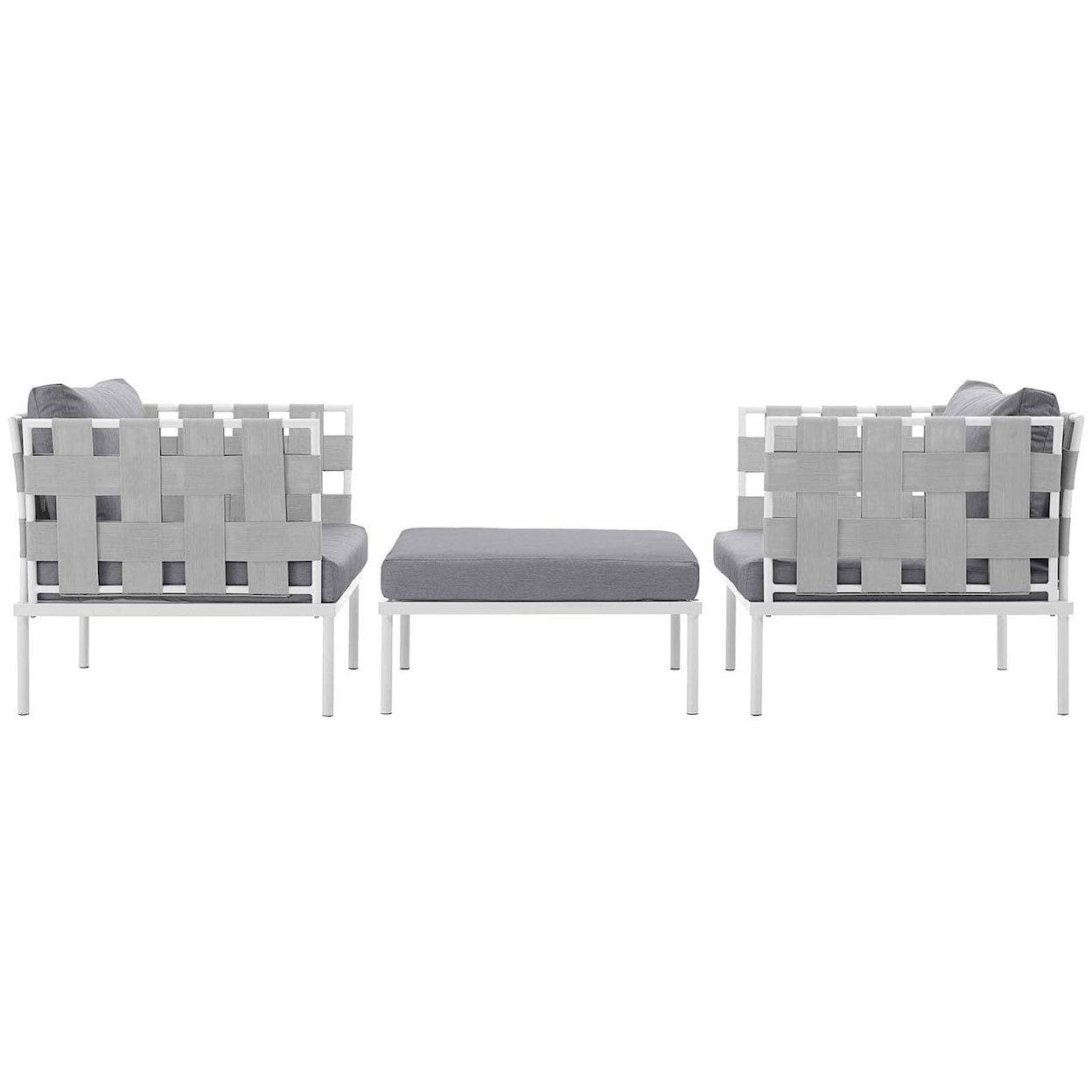 Modway Harmony Outdoor 3 Piece Sectional Sofa Set