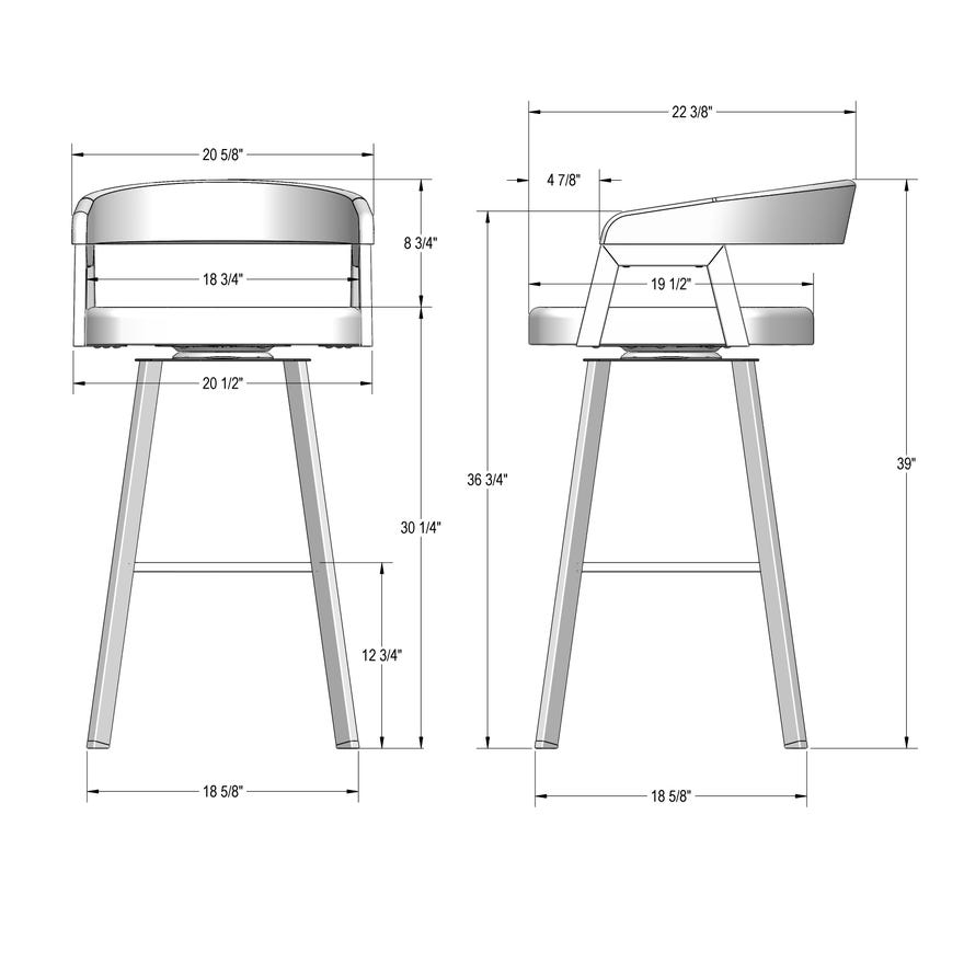 Upholstered Bar Height Swivel Stool