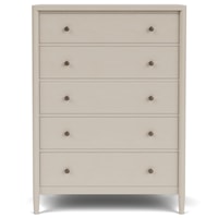 Contemporary 5-Drawer Chest with Felt-Lined Top Drawer