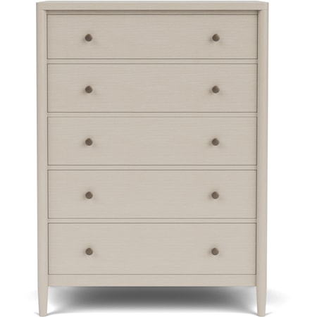 Contemporary 5-Drawer Chest with Felt-Lined Top Drawer