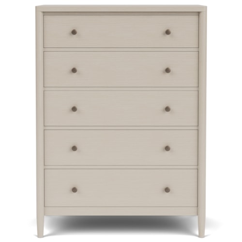 Contemporary 5-Drawer Chest with Felt-Lined Top Drawer