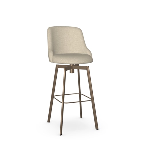 Contemporary Upholstered Swivel Bar Stool