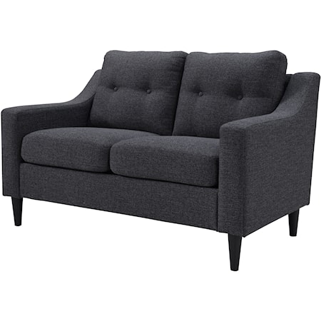 Grey Loveseat with Button-Tufting
