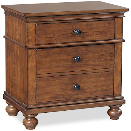 Traditional 2-Drawer Nightstand with Power Outlets