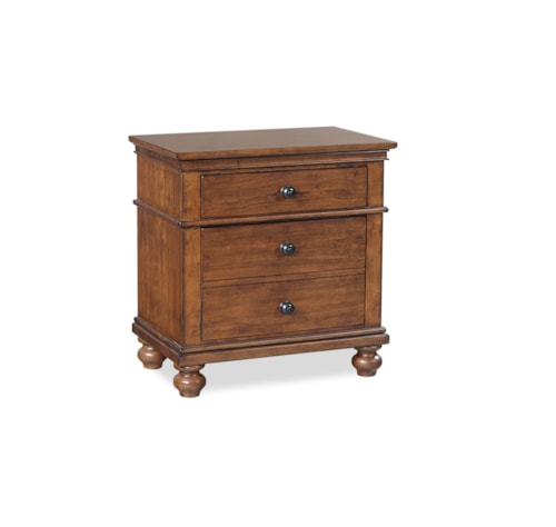 Traditional 2-Drawer Nightstand with Power Outlets