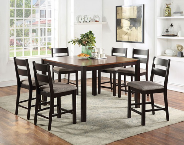 sela 5 piece counter height solid wood dining set