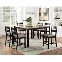 Transitional 7-Piece Counter Height Dining Set
