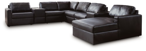 8-Piece Sectional With Chaise And Storage Consoles