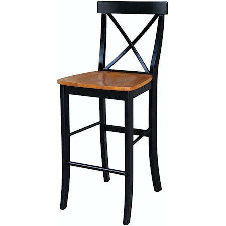 X-Back Stool in Black & Cherry