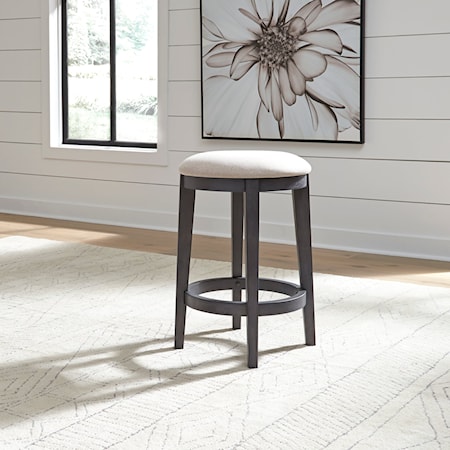 Upholstered Round Console Stool