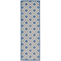 2'3" x 8' Blue/Grey Runner Rug