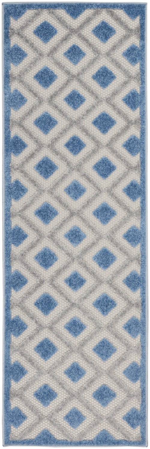 2'3" x 8' Blue/Grey Runner Rug