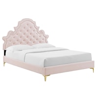 Tufted Performance Velvet Full Platform Bed