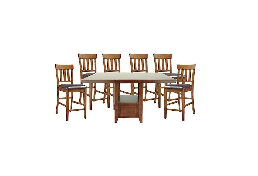 Ralene Counter Table Set with 6 Stools by Signature Design by Ashley at Zak's Home Outlet