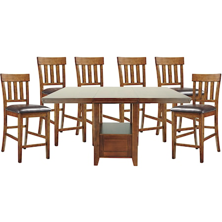 Counter Table Set with 6 Stools
