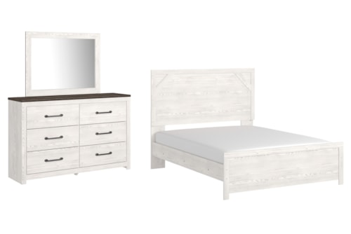 Queen Panel Bed, Dresser And Mirror