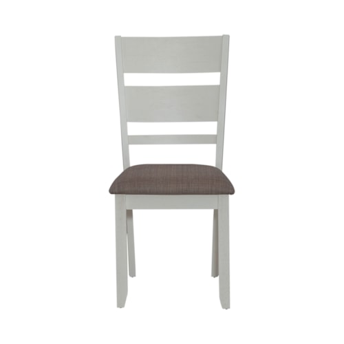 Transitional Slat Back Upholstered Side Chair with Nylon Chair Glides