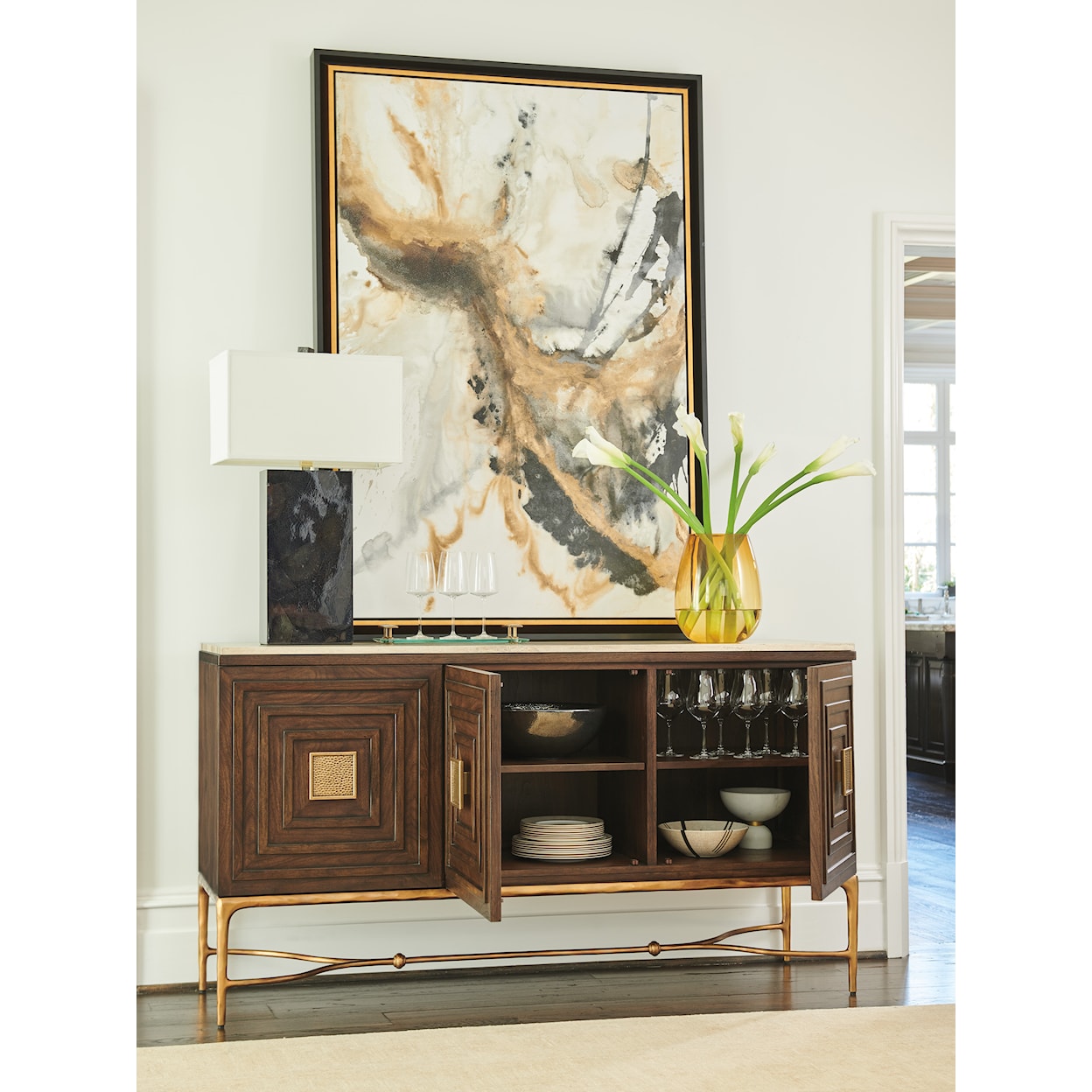 Lexington Silverado Tiburon Sideboard With Stone Top