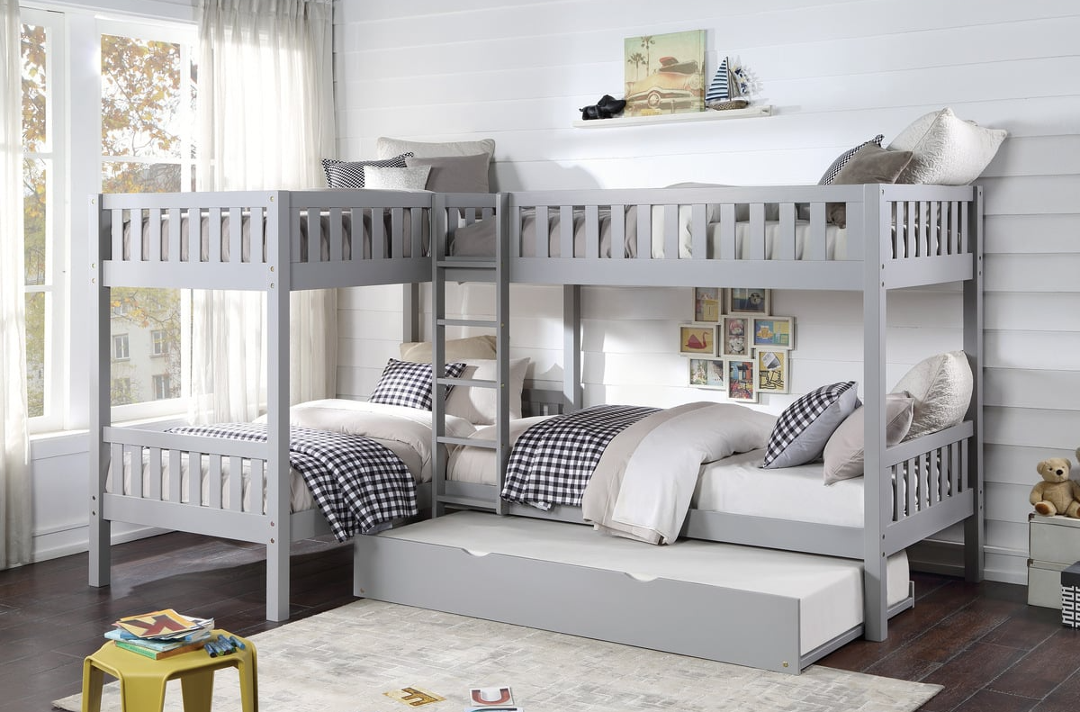 Corner Bunk Bed with Twin Trundle