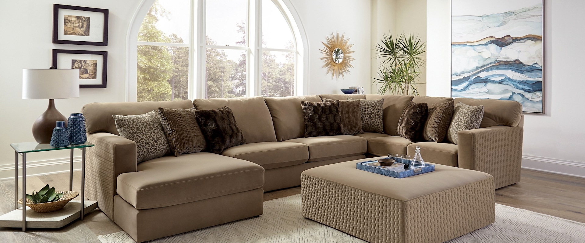 3pc Sectional and ottoman