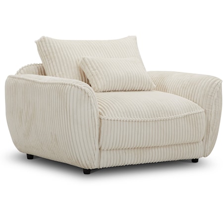 Contemporary Chair & a Half with Lumbar Pillow