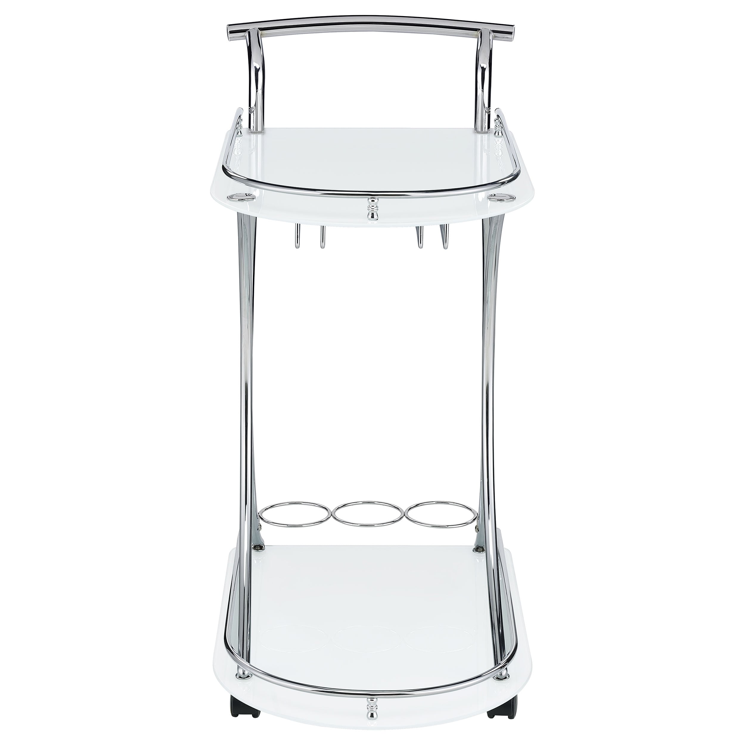 Elfman 2-tier Glass Shelf Bar Cart and